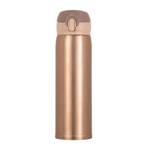 Portable Stainless Steel Water Bottle with Quick-Open Lid