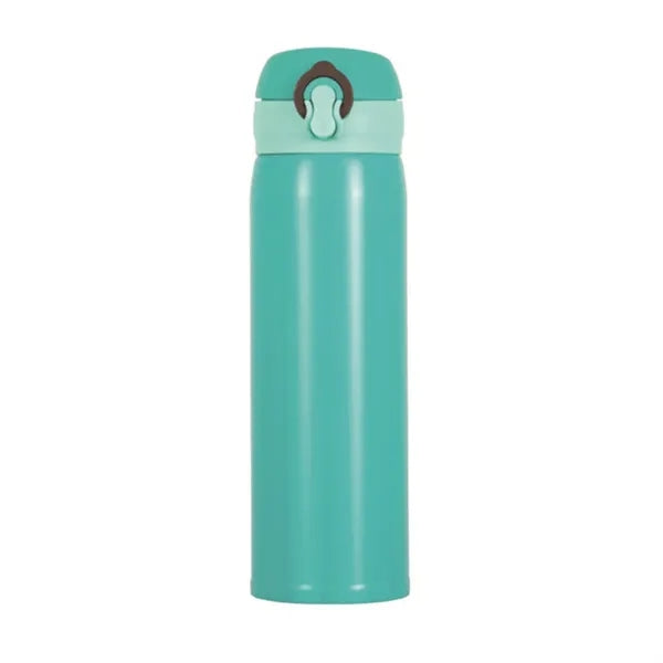 Portable Stainless Steel Water Bottle with Quick-Open Lid