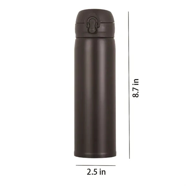 Portable Stainless Steel Water Bottle with Quick-Open Lid