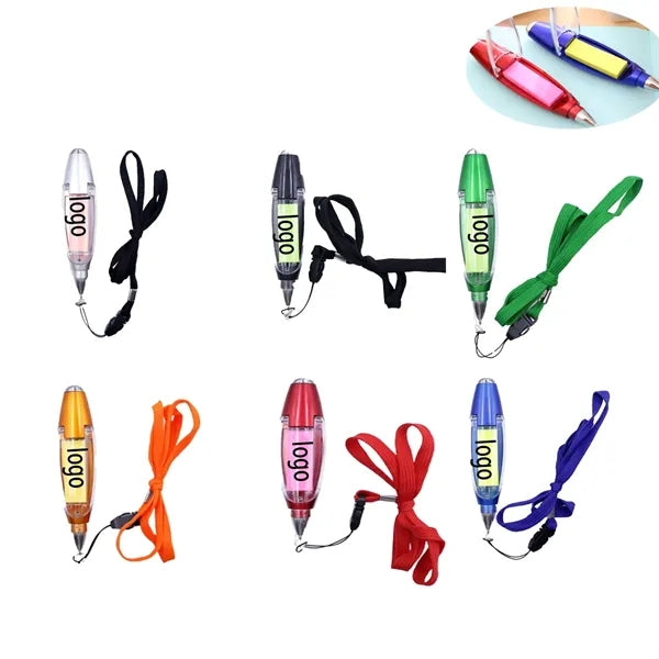 Lanyard-attached Notepad Light Pen