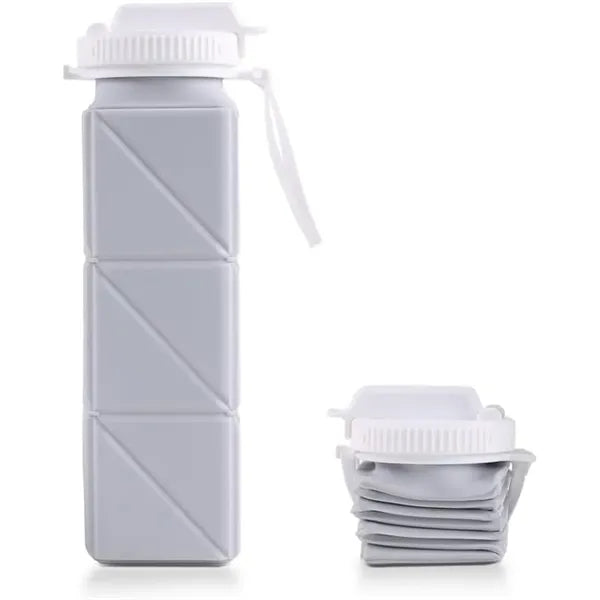 Collapsible Portable Silicone Water Bottle with Straw Lid