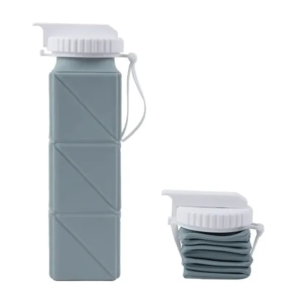 Collapsible Portable Silicone Water Bottle with Straw Lid