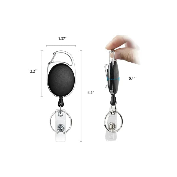Plastic Retractable Badge Holders With Carabiner