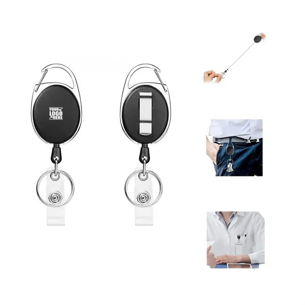 Plastic Retractable Badge Holders With Carabiner