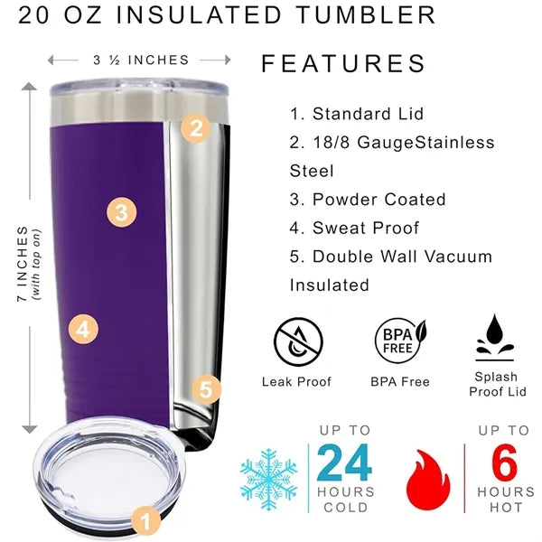 20oz Customized Vacuum Insulated Ringneck Tumbler with Lid