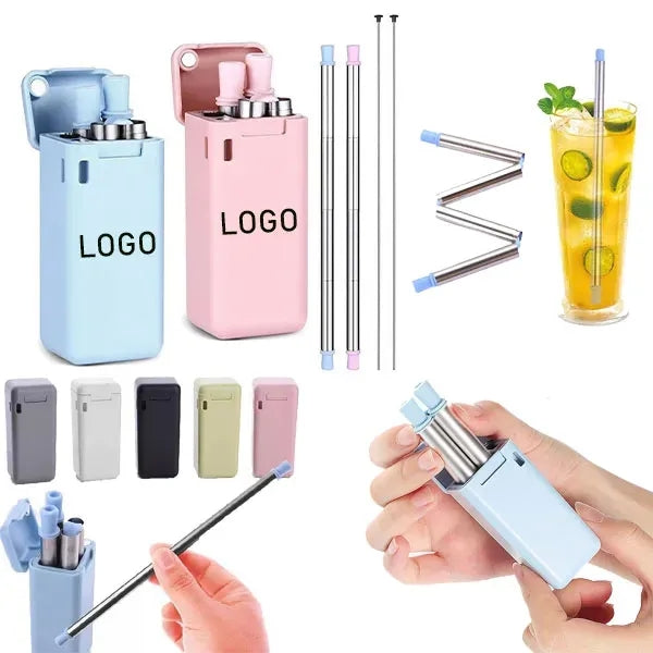 Collapsible Straw With Carrying Case