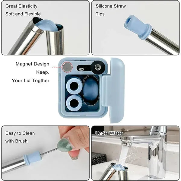Collapsible Straw With Carrying Case