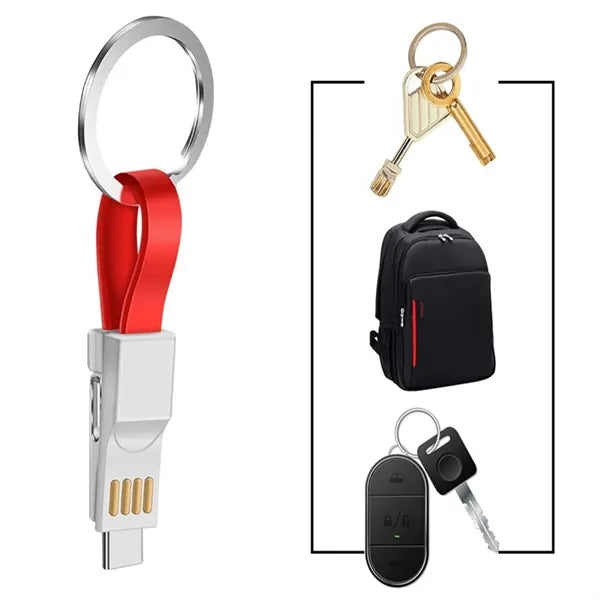 3-in-1 Keychain Cable - Universal Phone Charging Set