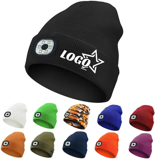 Led Knit Hat With Light