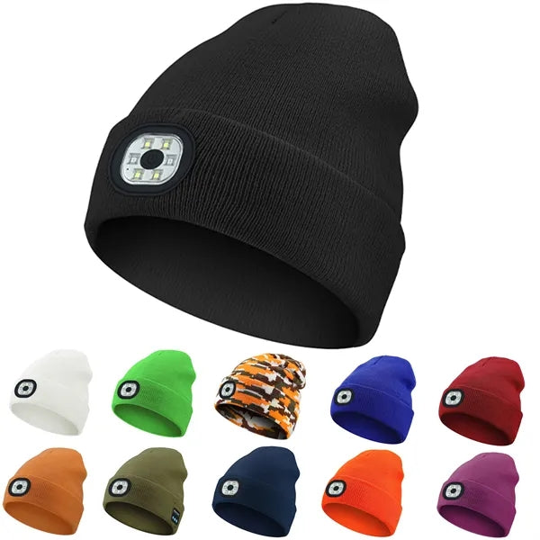 Led Knit Hat With Light