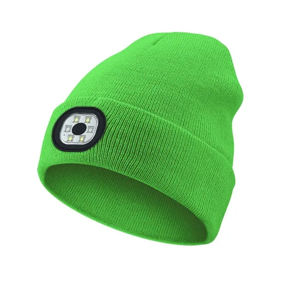 Led Knit Hat With Light
