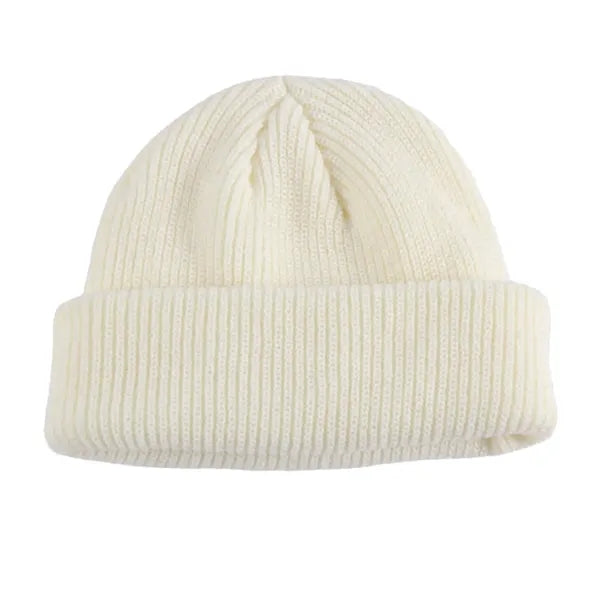 Solid Knit Beanie With Cuff