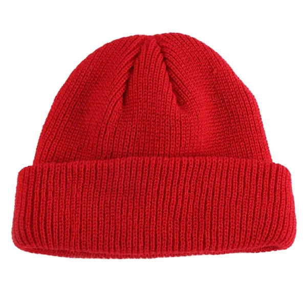 Solid Knit Beanie With Cuff