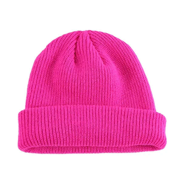 Solid Knit Beanie With Cuff