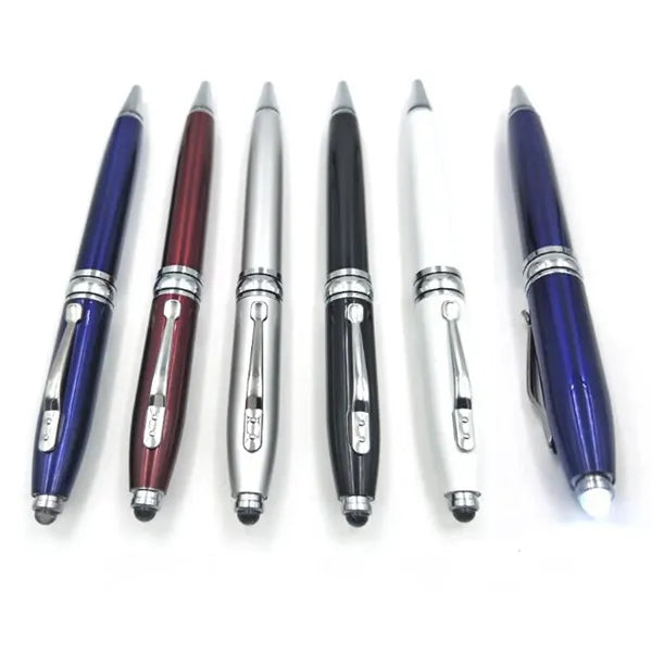 Hotel Twist Ballpoint Pen With LED Light And Metal Clip