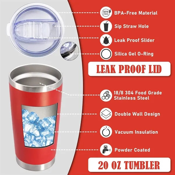20oz Tumblers Bulk with Lid Stainless Steel