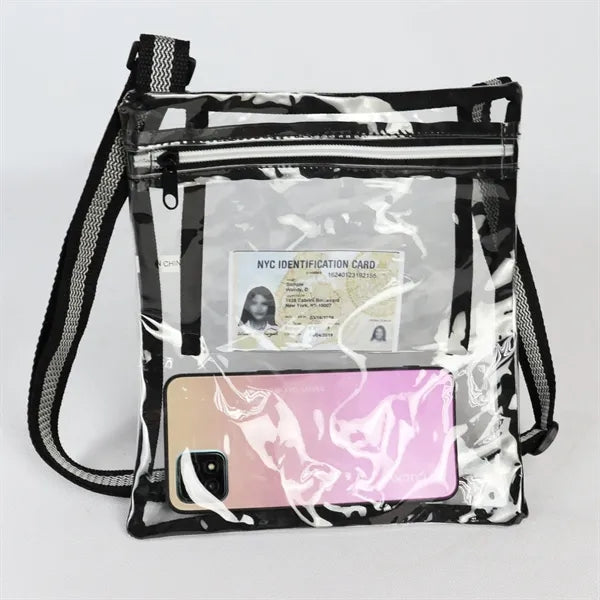 Clear PVC Crossbody Stadium Bag 9" X 10"