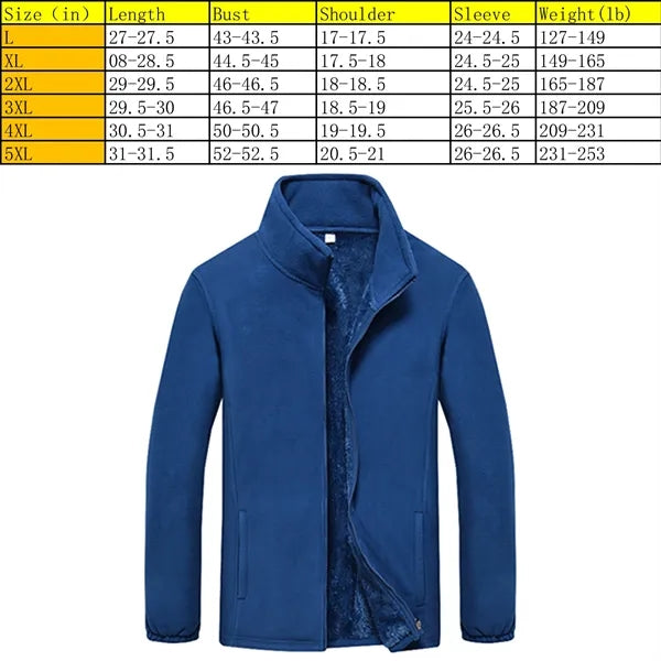 Unisex Polar Fleece Jacket Sweater Work Coat