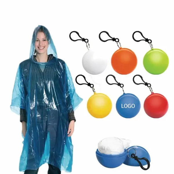 Portable disposable raincoat ball