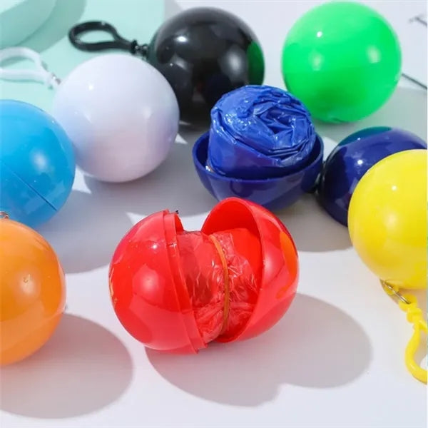 Portable disposable raincoat ball