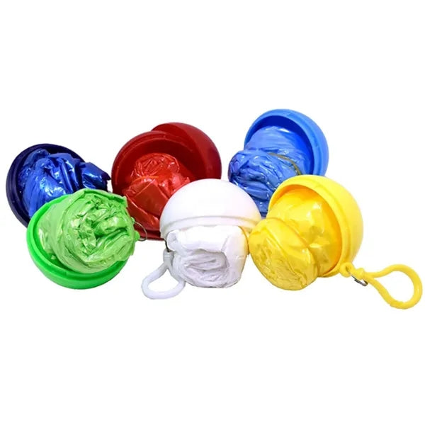 Portable disposable raincoat ball