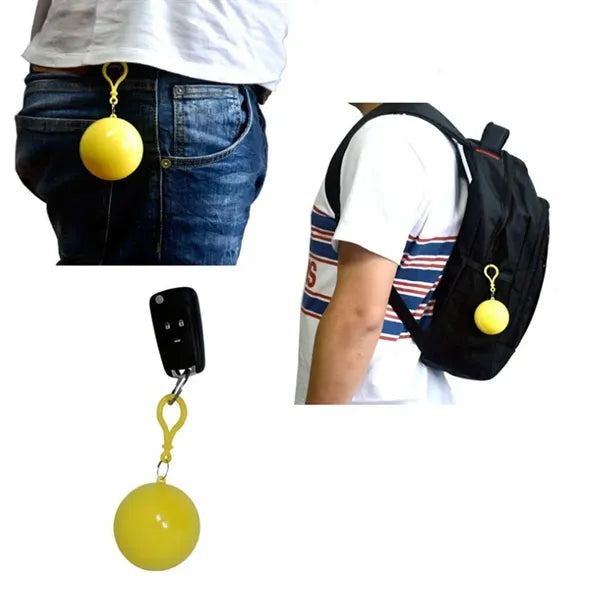 Portable disposable raincoat ball