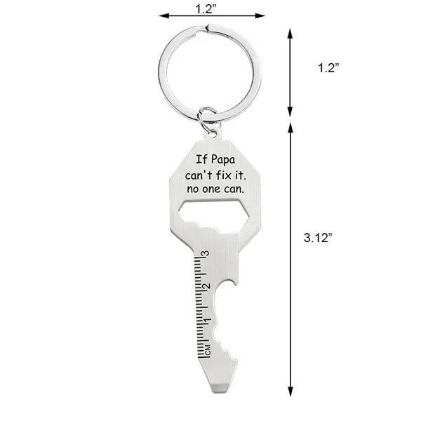 6 in 1 Key Chain Bottle Opener Multi Tool Stainless Steel
