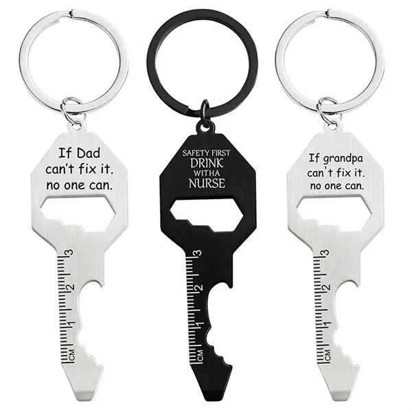 6 in 1 Key Chain Bottle Opener Multi Tool Stainless Steel