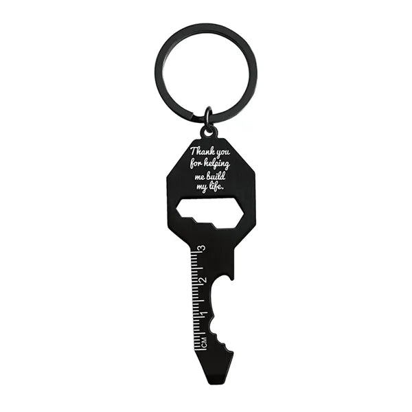 6 in 1 Key Chain Bottle Opener Multi Tool Stainless Steel