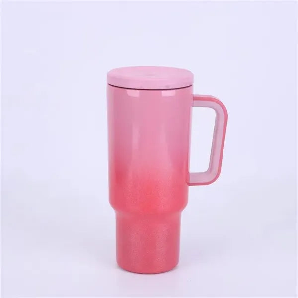 40oz/1140ml Metal Tumbler With Straw And Silicone Handle