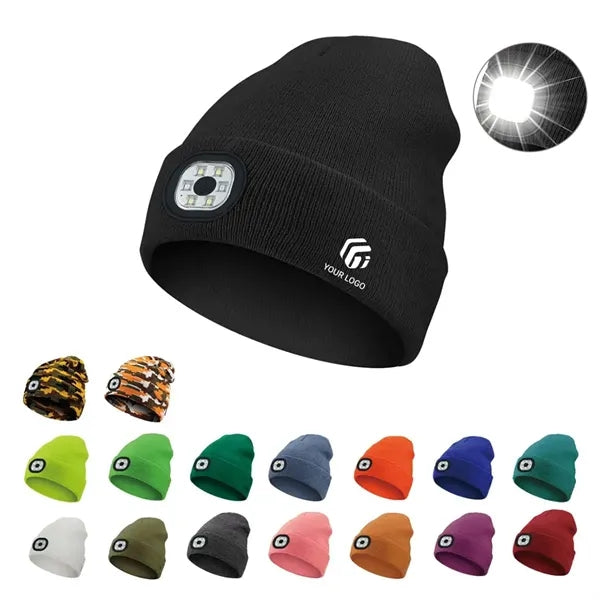 Night Walk Running Winter LED Light Warm Sport Knitted Hat