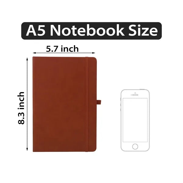 A5 PU Hardcover Medium Notebook Journal with Pen