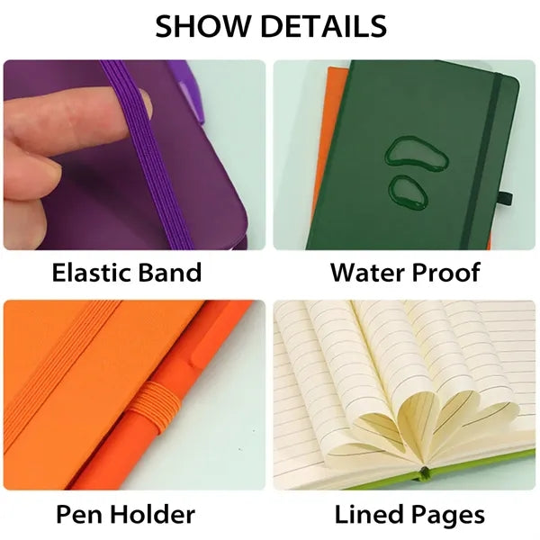 A5 PU Hardcover Medium Notebook Journal with Pen