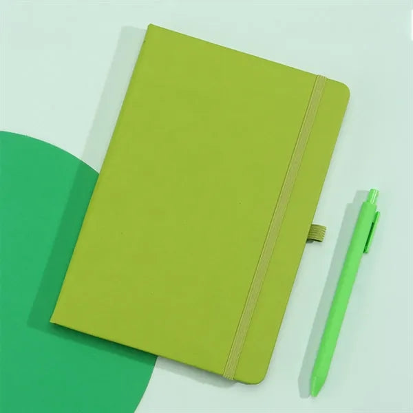 A5 PU Hardcover Medium Notebook Journal with Pen