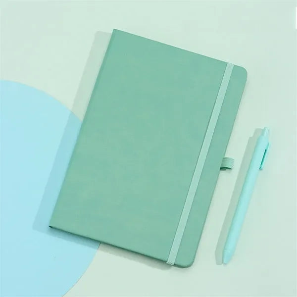 A5 PU Hardcover Medium Notebook Journal with Pen