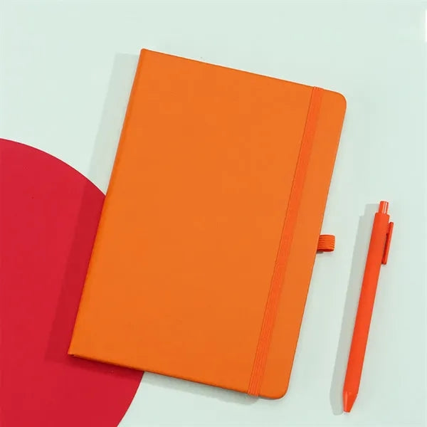 A5 PU Hardcover Medium Notebook Journal with Pen