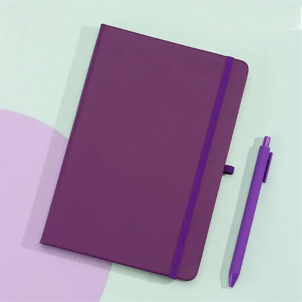 A5 PU Hardcover Medium Notebook Journal with Pen