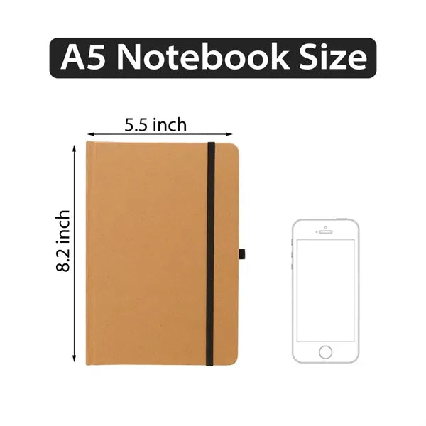 A5 Kraft Hardcover Medium Notebook with Elastic Band
