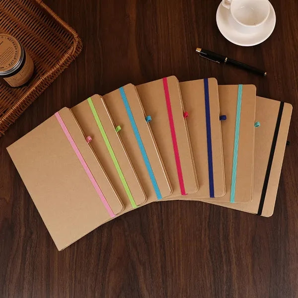 A5 Kraft Hardcover Medium Notebook with Elastic Band