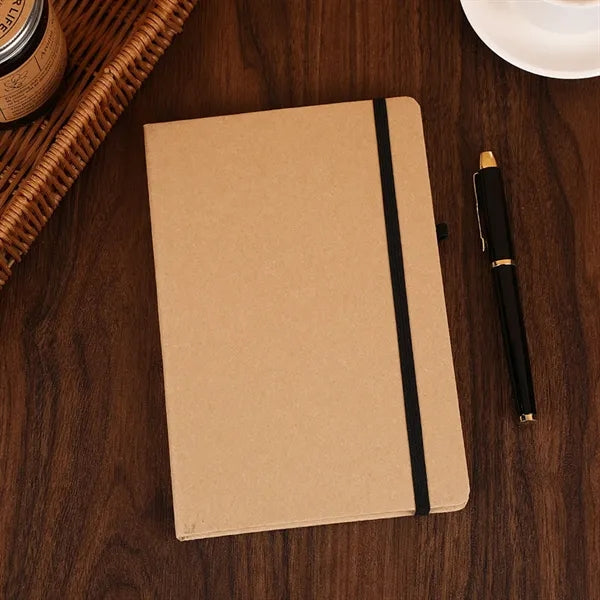 A5 Kraft Hardcover Medium Notebook with Elastic Band