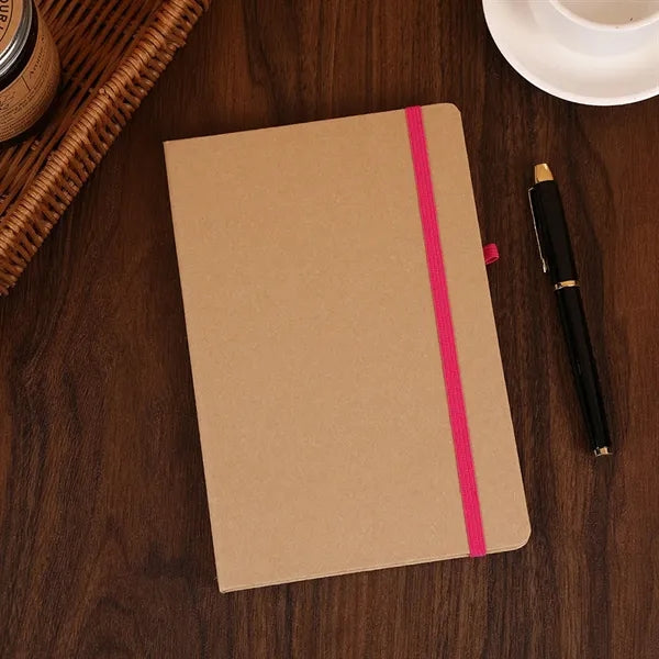 A5 Kraft Hardcover Medium Notebook with Elastic Band