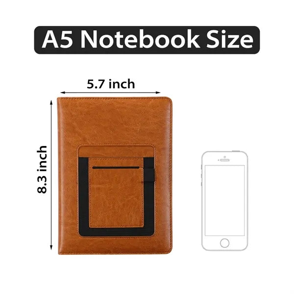A5 PU Medium Notebook with Phone Card Holder