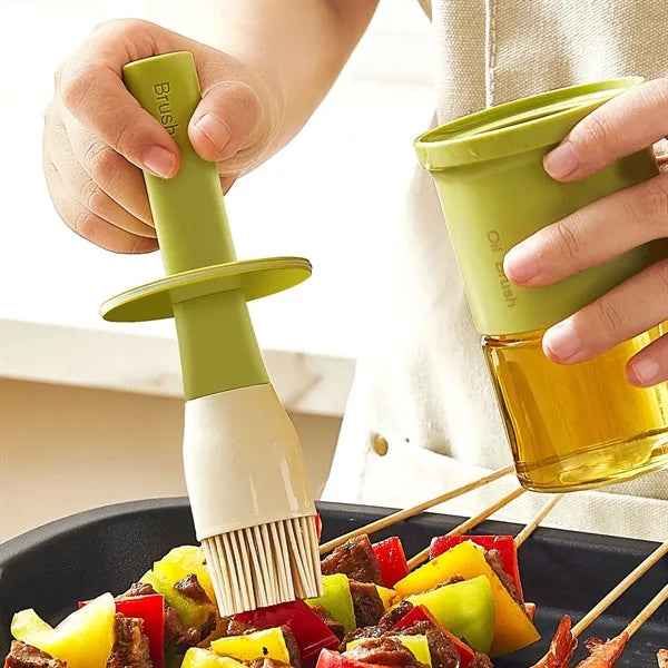 Oil Dispenser Bottle with Heat Resistant Brush