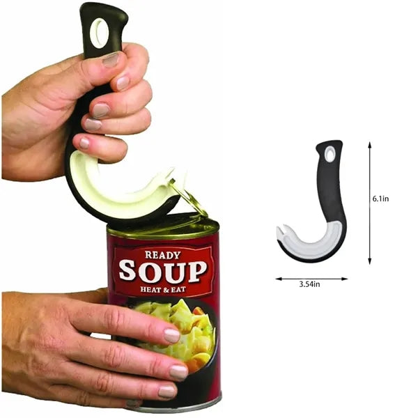 Hook-shaped can opener