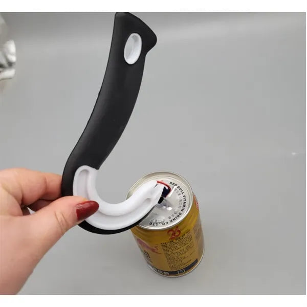 Hook-shaped can opener