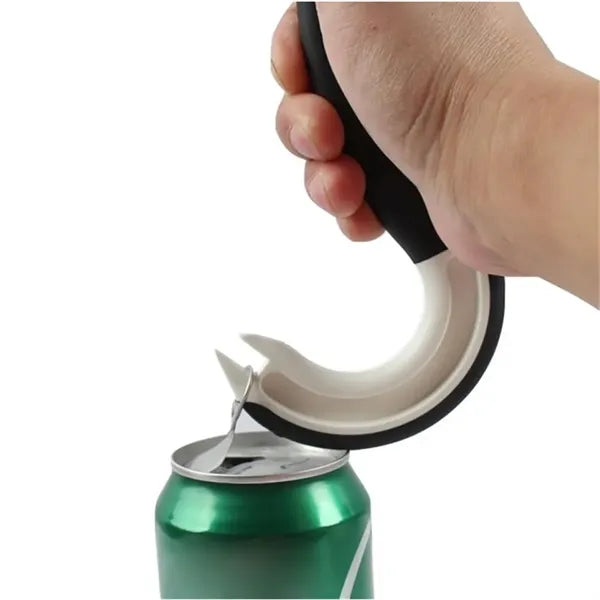 Hook-shaped can opener