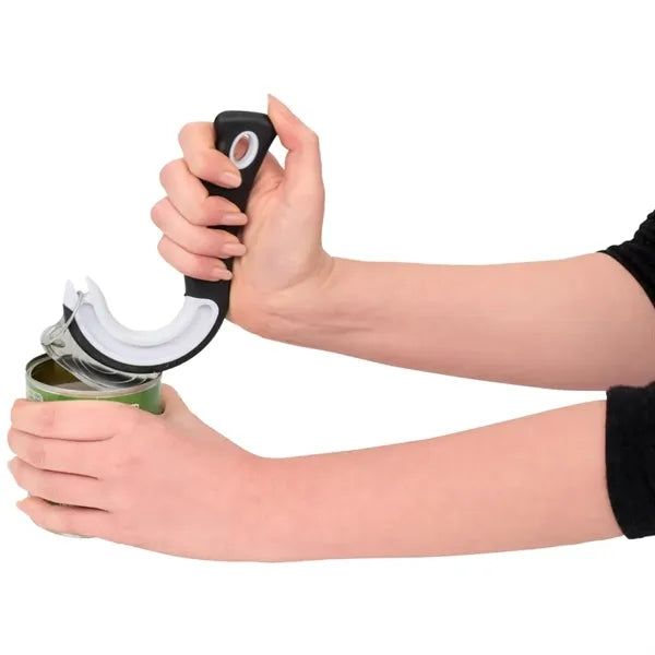 Hook-shaped can opener