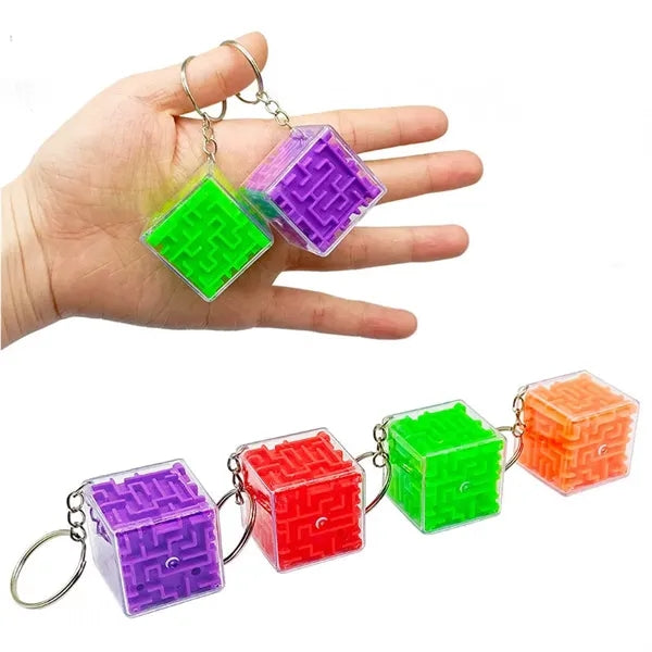 3D Cube Puzzle Box Keychain