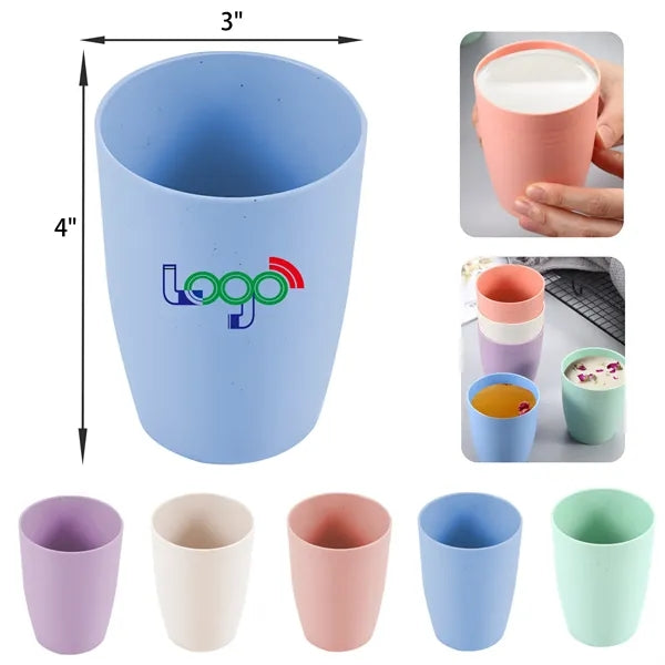 Full Color 15OZ Wheat Straw Plastic Mouthwash Cup