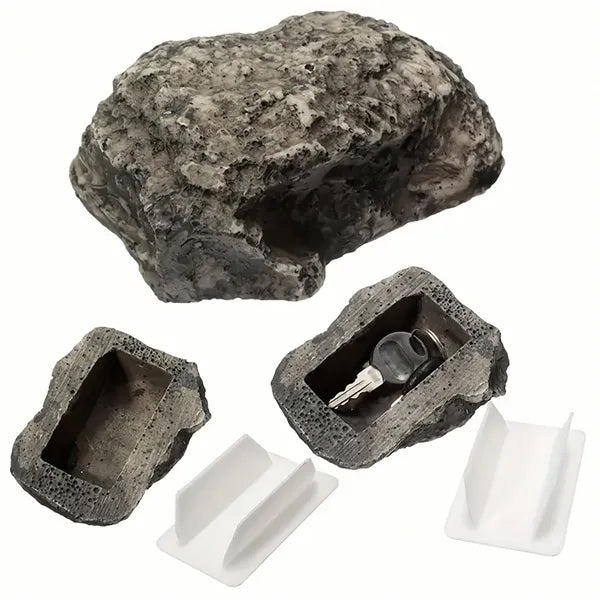 Simulated stone outdoor garden hidden key box